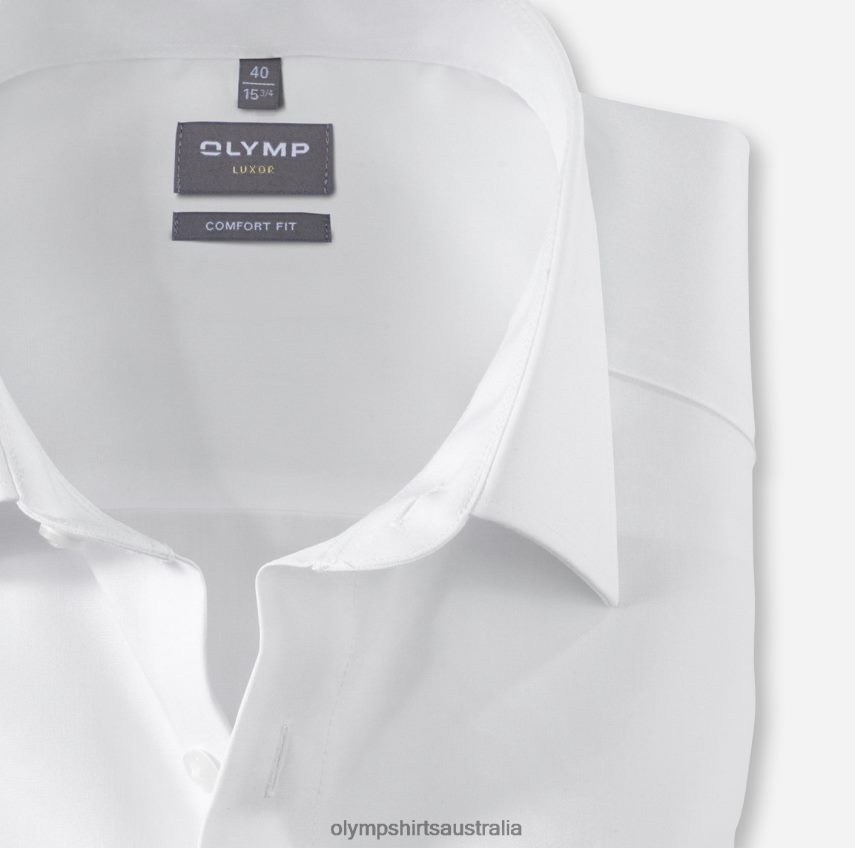 Clothing AU OLYMP Luxor Comfort Fit, Business Shirt, Extra Short Sleeve, New Kent, White T8882J1706