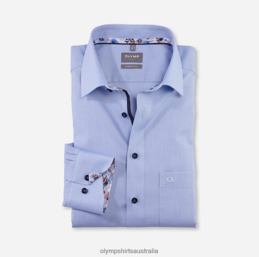 Clothing AU OLYMP Luxor Comfort Fit, Business Shirt, Long Sleeve Extra Long, New Kent, Bleu T8882J1699