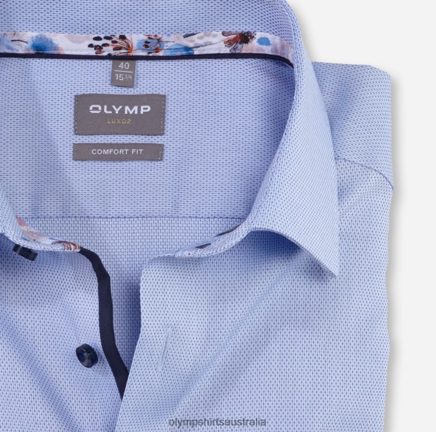 Clothing AU OLYMP Luxor Comfort Fit, Business Shirt, Long Sleeve Extra Long, New Kent, Bleu T8882J1699