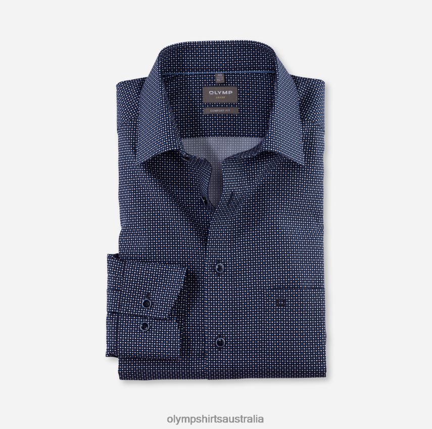 Clothing AU OLYMP Luxor Comfort Fit, Business Shirt, Long Sleeve Extra Long, New Kent, Marine T8882J1694