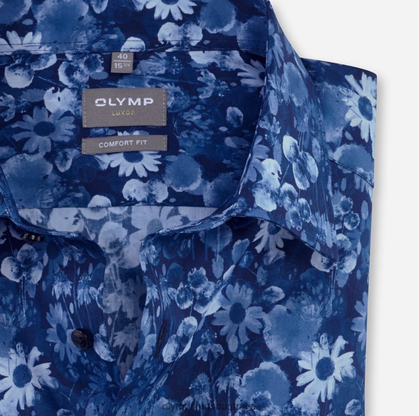 Clothing AU OLYMP Luxor Comfort Fit, Business Shirt, Long Sleeve Extra Long, New Kent, Marine T8882J1696