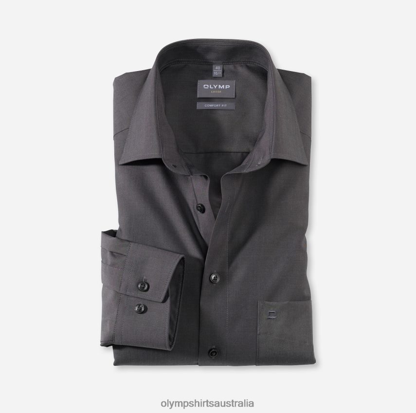 Clothing AU OLYMP Luxor Comfort Fit, Business Shirt, New Kent, Anthracite T8882J1684