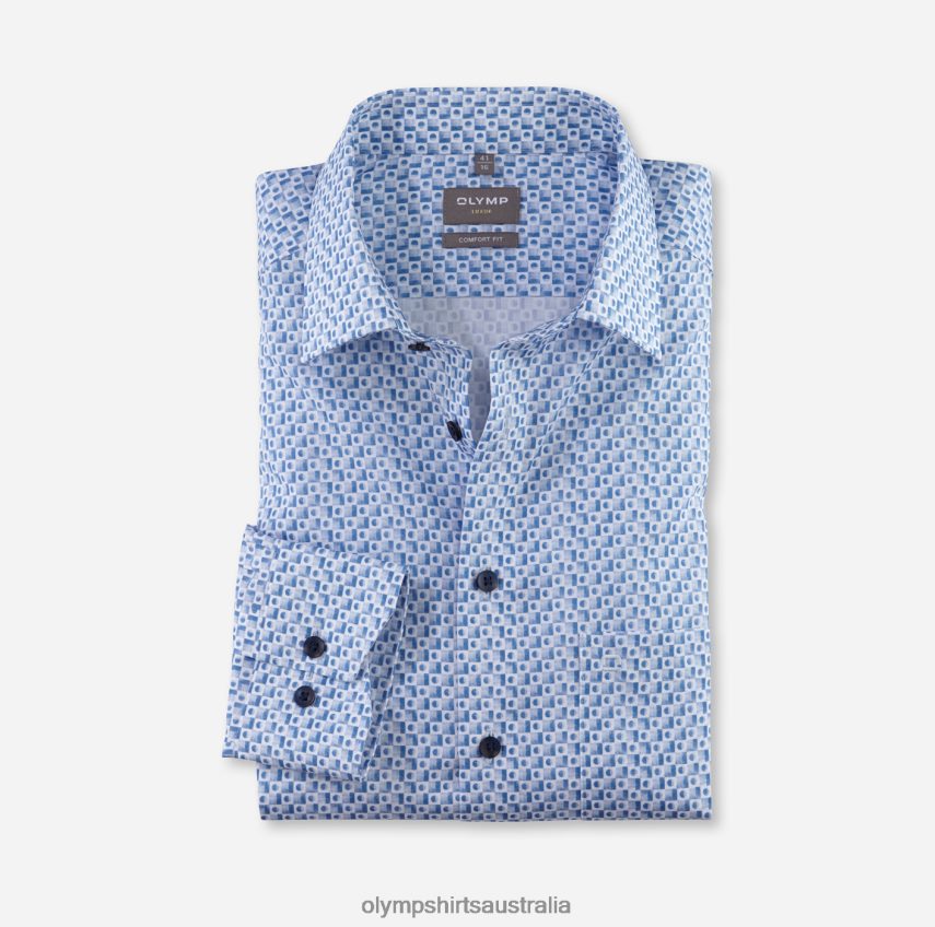 Clothing AU OLYMP Luxor Comfort Fit, Business Shirt, New Kent, Bleu T8882J1490