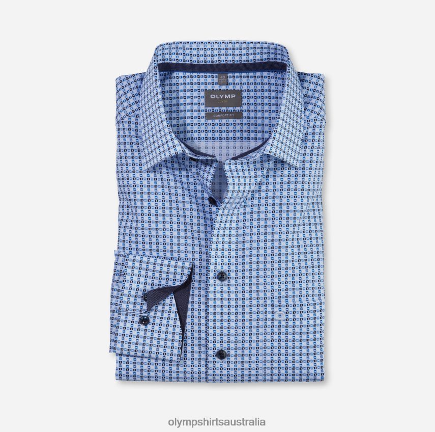 Clothing AU OLYMP Luxor Comfort Fit, Business Shirt, New Kent, Bleu T8882J1571