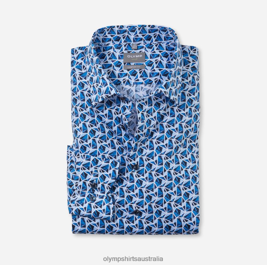Clothing AU OLYMP Luxor Comfort Fit, Business Shirt, New Kent, Bleu T8882J1608