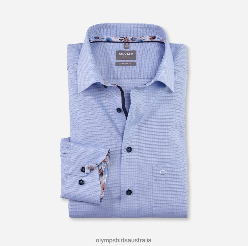 Clothing AU OLYMP Luxor Comfort Fit, Business Shirt, New Kent, Bleu T8882J1618