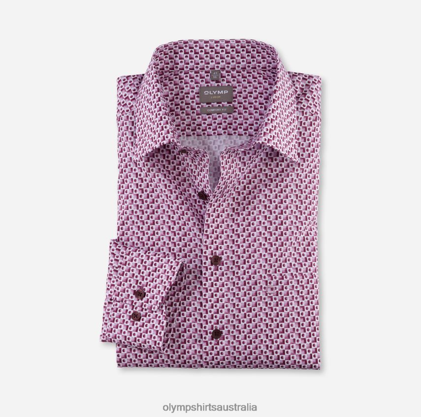 Clothing AU OLYMP Luxor Comfort Fit, Business Shirt, New Kent, Fuchsia T8882J1500