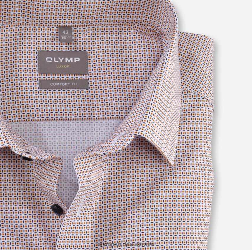 Clothing AU OLYMP Luxor Comfort Fit, Business Shirt, New Kent, Mandarin T8882J1536