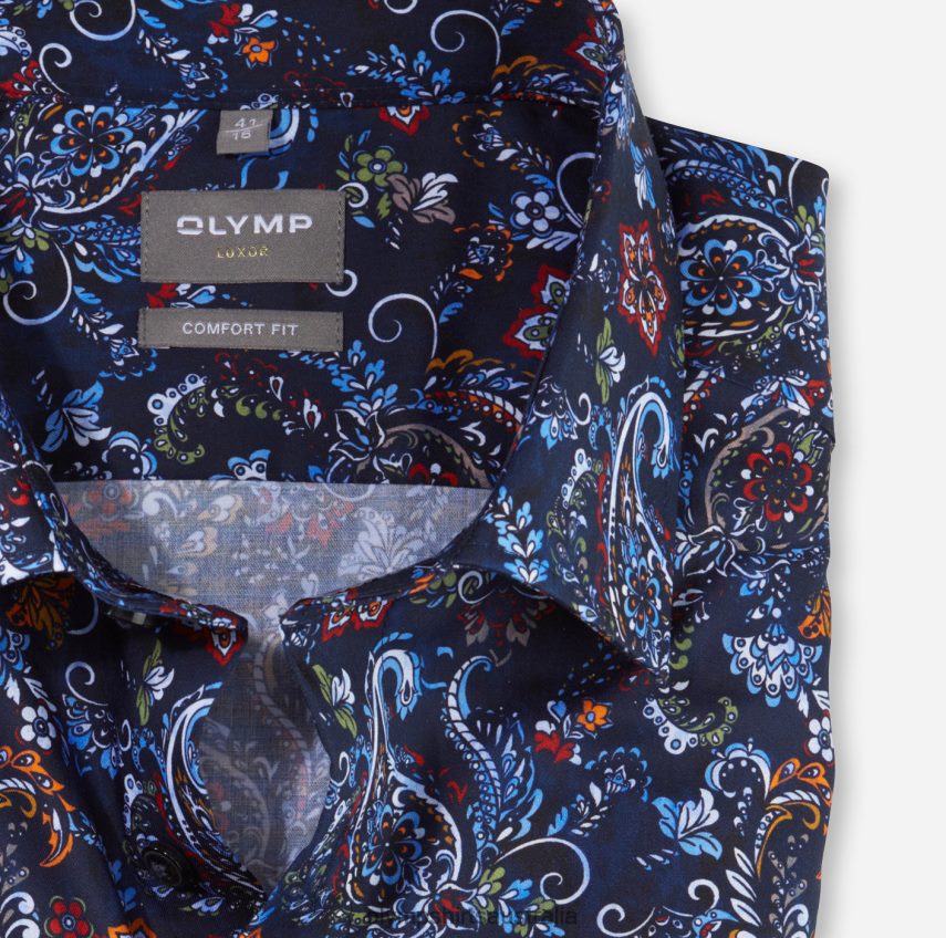 Clothing AU OLYMP Luxor Comfort Fit, Business Shirt, New Kent, Marine T8882J1604