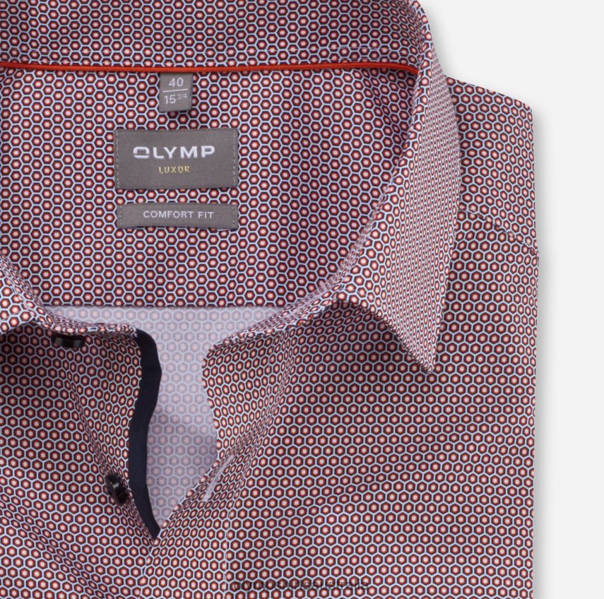 Clothing AU OLYMP Luxor Comfort Fit, Business Shirt, New Kent, Red Orange T8882J1665