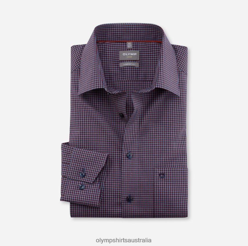 Clothing AU OLYMP Luxor Comfort Fit, Business Shirt, New Kent, Red Orange T8882J1672