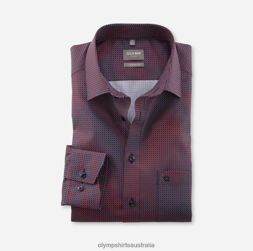 Clothing AU OLYMP Luxor Comfort Fit, Business Shirt, New Kent, Red T8882J1575