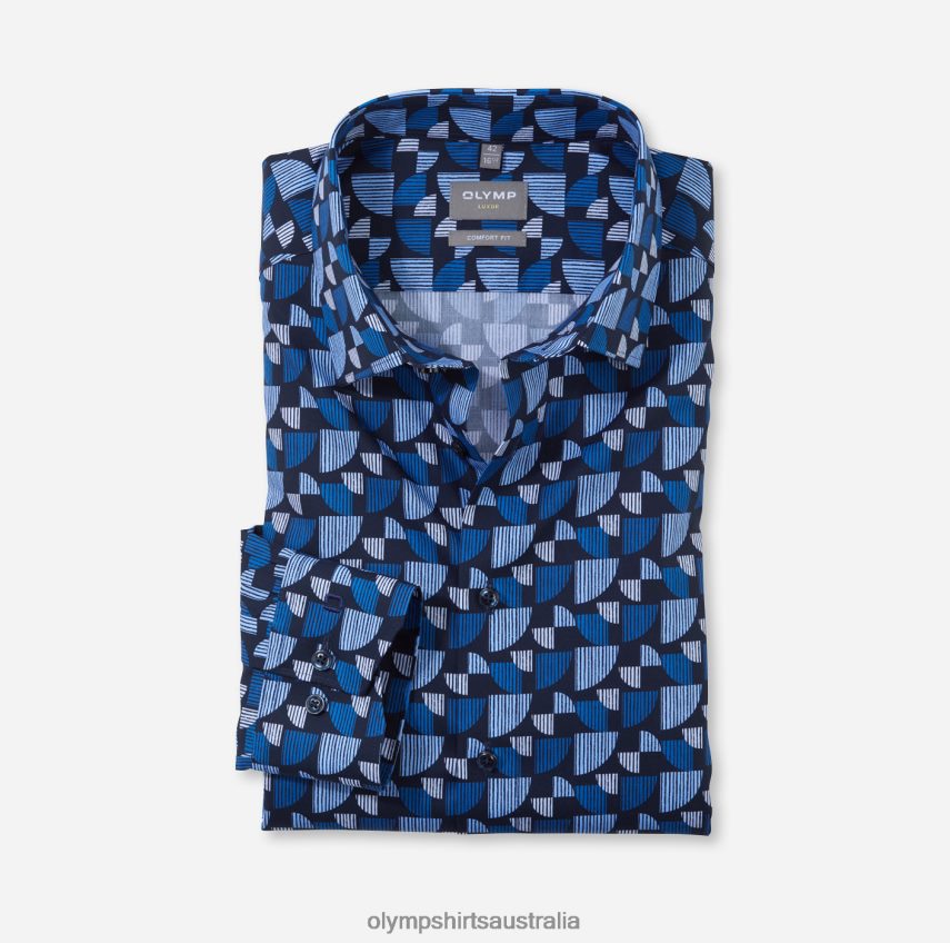 Clothing AU OLYMP Luxor Comfort Fit, Business Shirt, New Kent, Royal T8882J1522