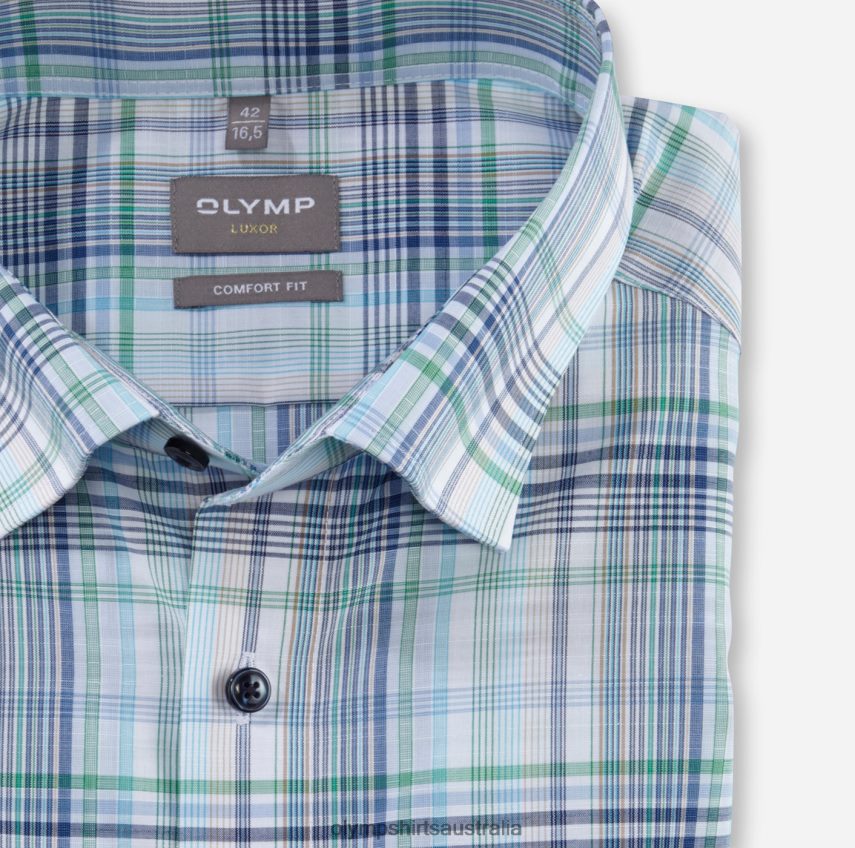 Clothing AU OLYMP Luxor Comfort Fit, Business Shirt, Under Button-Down, Aqua T8882J1567