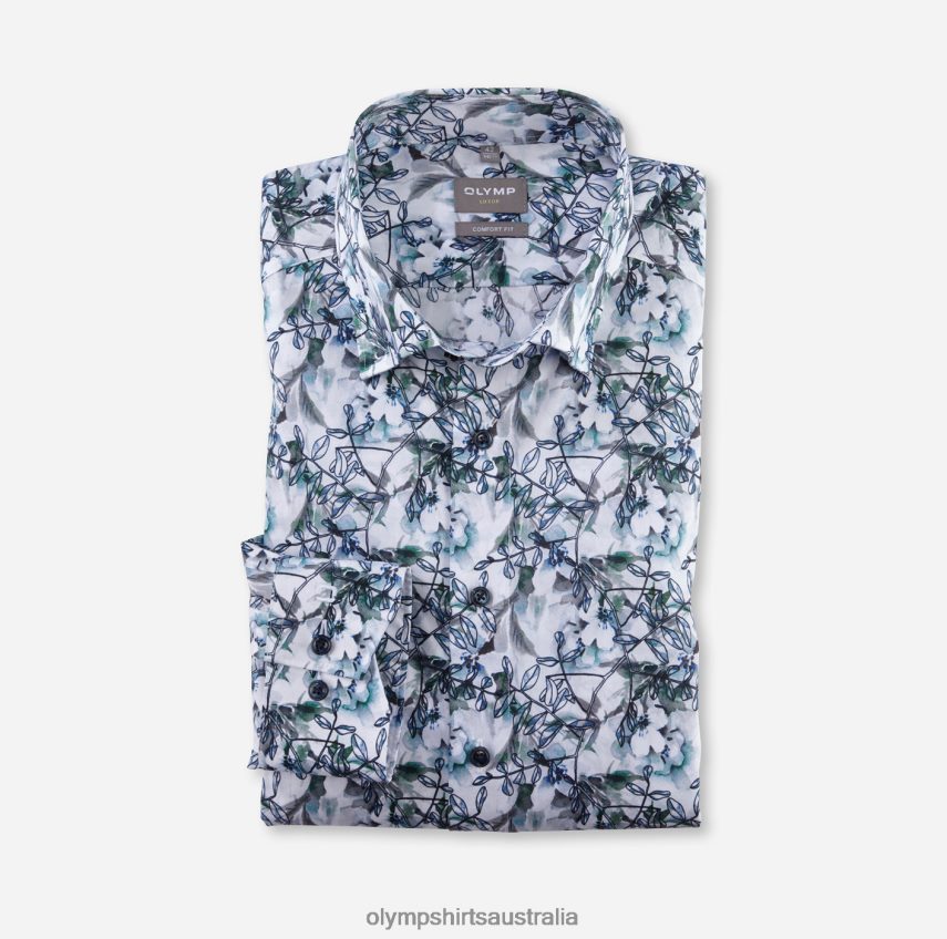 Clothing AU OLYMP Luxor Comfort Fit, Business Shirt, Under Button-Down, Aqua T8882J1576