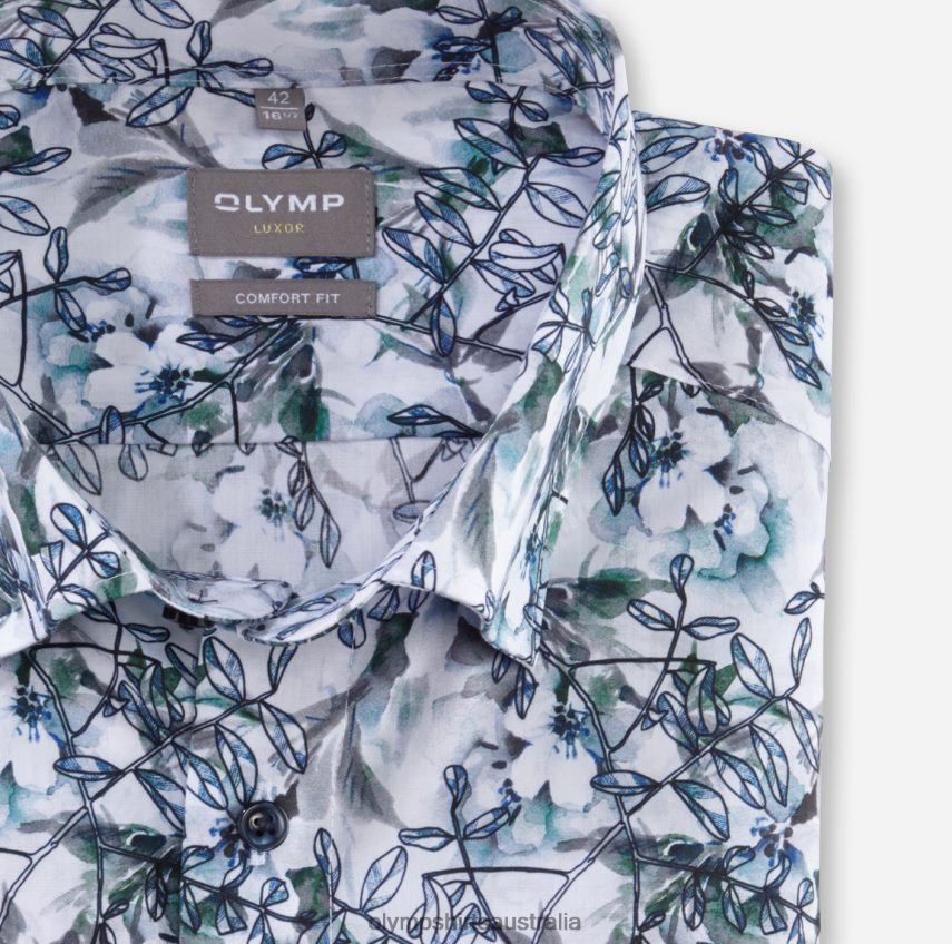 Clothing AU OLYMP Luxor Comfort Fit, Business Shirt, Under Button-Down, Aqua T8882J1576