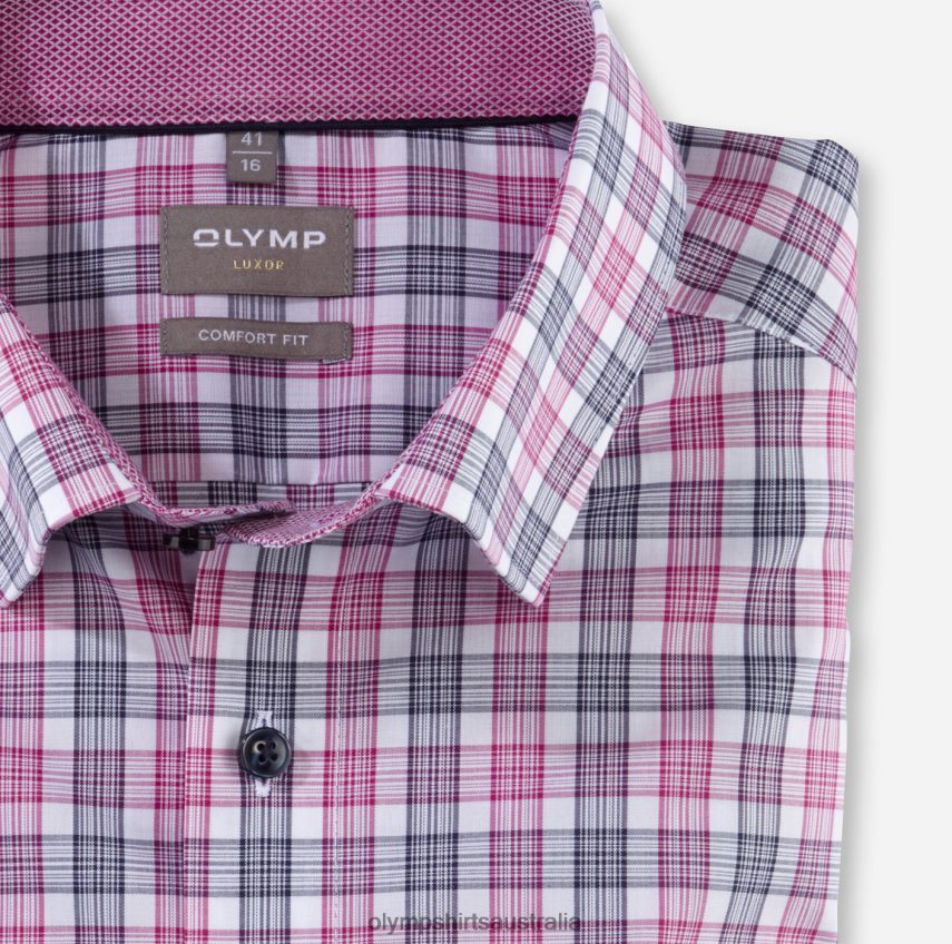 Clothing AU OLYMP Luxor Comfort Fit, Business Shirt, Under Button-Down, Fuchsia T8882J1497
