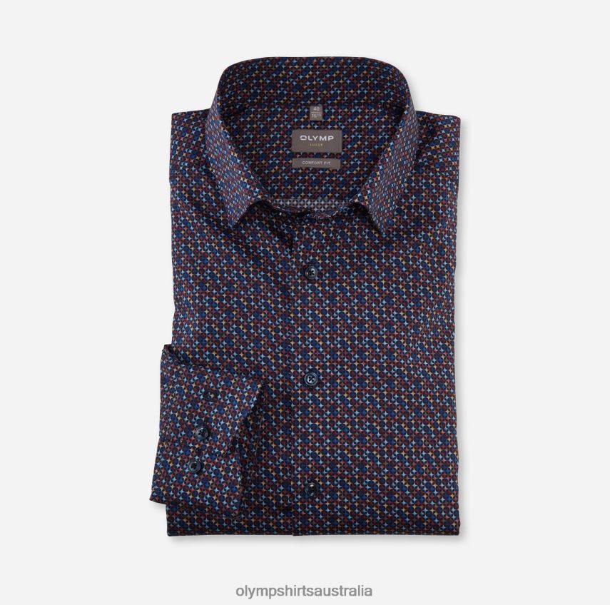 Clothing AU OLYMP Luxor Comfort Fit, Business Shirt, Under Button-Down, Red T8882J1670