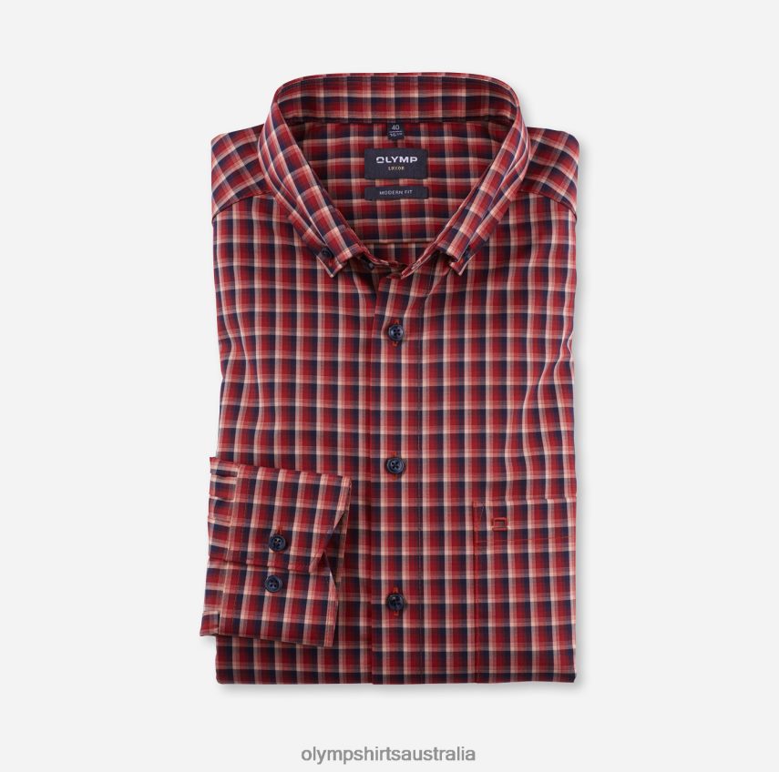 Clothing AU OLYMP Luxor Modern Fit, Business Shirt, Button-Down, Red T8882J1072