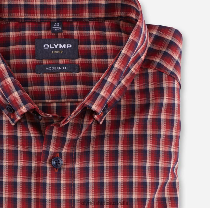Clothing AU OLYMP Luxor Modern Fit, Business Shirt, Button-Down, Red T8882J1072