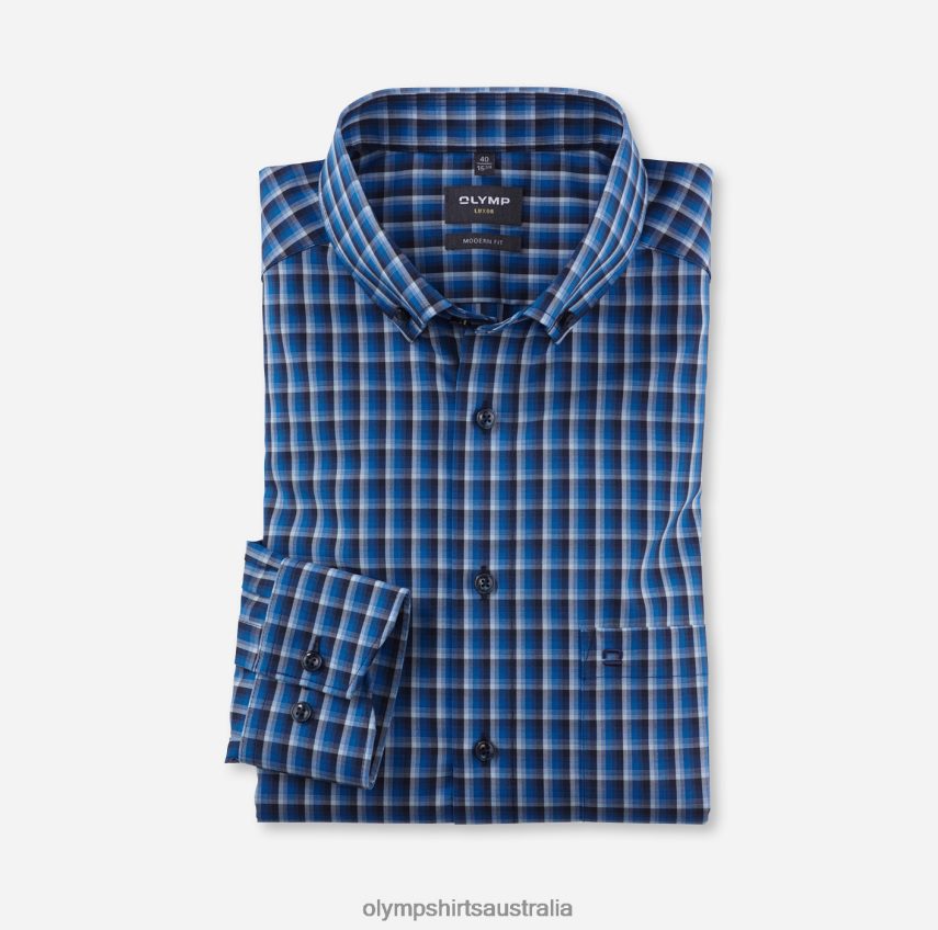 Clothing AU OLYMP Luxor Modern Fit, Business Shirt, Button-Down, Royal T8882J1054