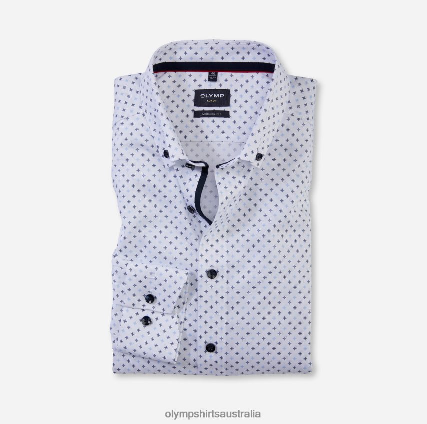 Clothing AU OLYMP Luxor Modern Fit, Business Shirt, Extra Short Sleeve, Button-Down, Bleu T8882J1465