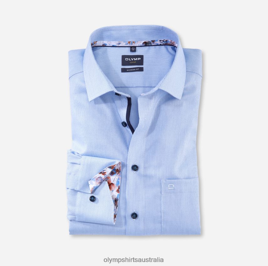 Clothing AU OLYMP Luxor Modern Fit, Business Shirt, Extra Short Sleeve, Global Kent, Bleu T8882J1468