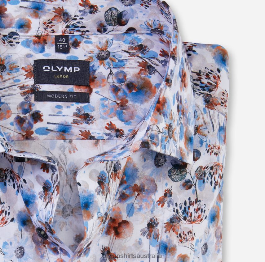 Clothing AU OLYMP Luxor Modern Fit, Business Shirt, Extra Short Sleeve, Global Kent, Orange T8882J1463