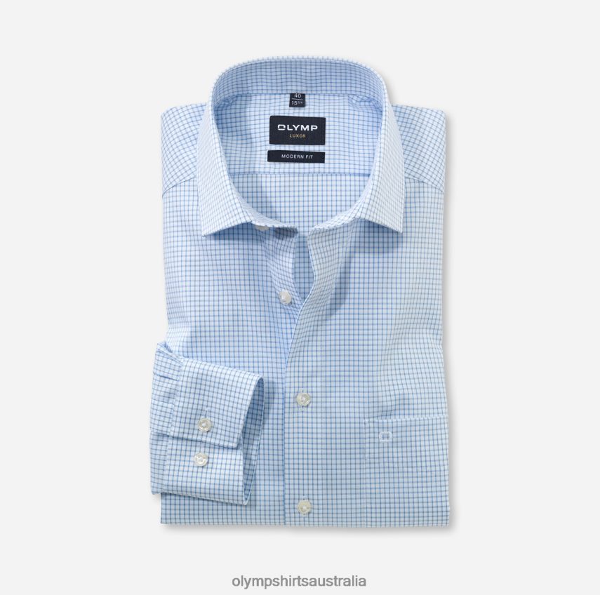 Clothing AU OLYMP Luxor Modern Fit, Business Shirt, Global Kent, Bleu T8882J1023