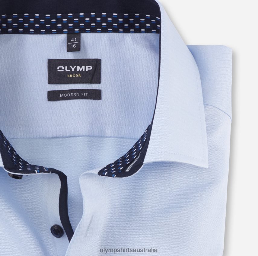 Clothing AU OLYMP Luxor Modern Fit, Business Shirt, Global Kent, Bleu T8882J1135