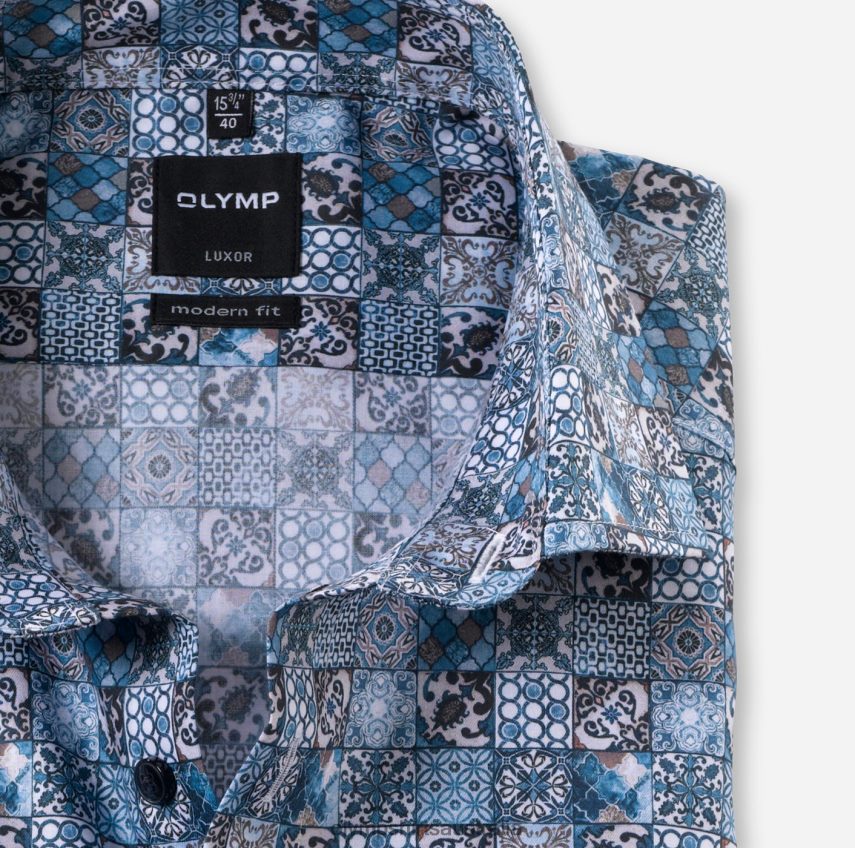 Clothing AU OLYMP Luxor Modern Fit, Business Shirt, Global Kent, Bleu T8882J1361
