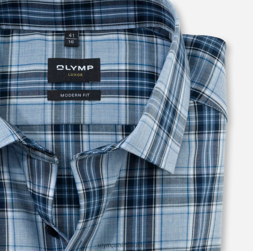 Clothing AU OLYMP Luxor Modern Fit, Business Shirt, Global Kent, Bleu T8882J939