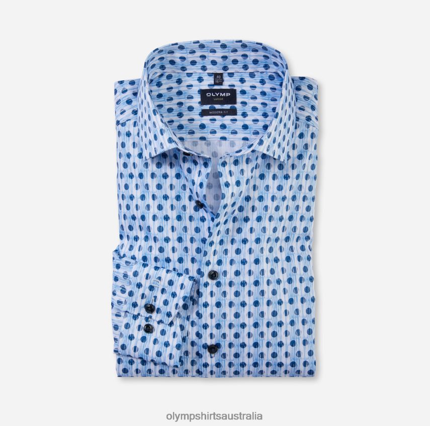 Clothing AU OLYMP Luxor Modern Fit, Business Shirt, Global Kent, Bleu T8882J948