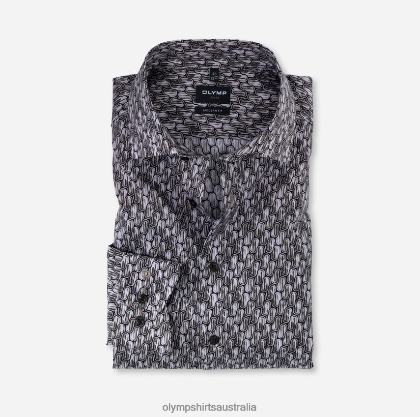 Clothing AU OLYMP Luxor Modern Fit, Business Shirt, Global Kent, Brown T8882J1294