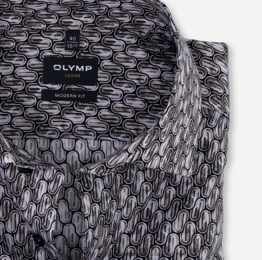 Clothing AU OLYMP Luxor Modern Fit, Business Shirt, Global Kent, Brown T8882J1294