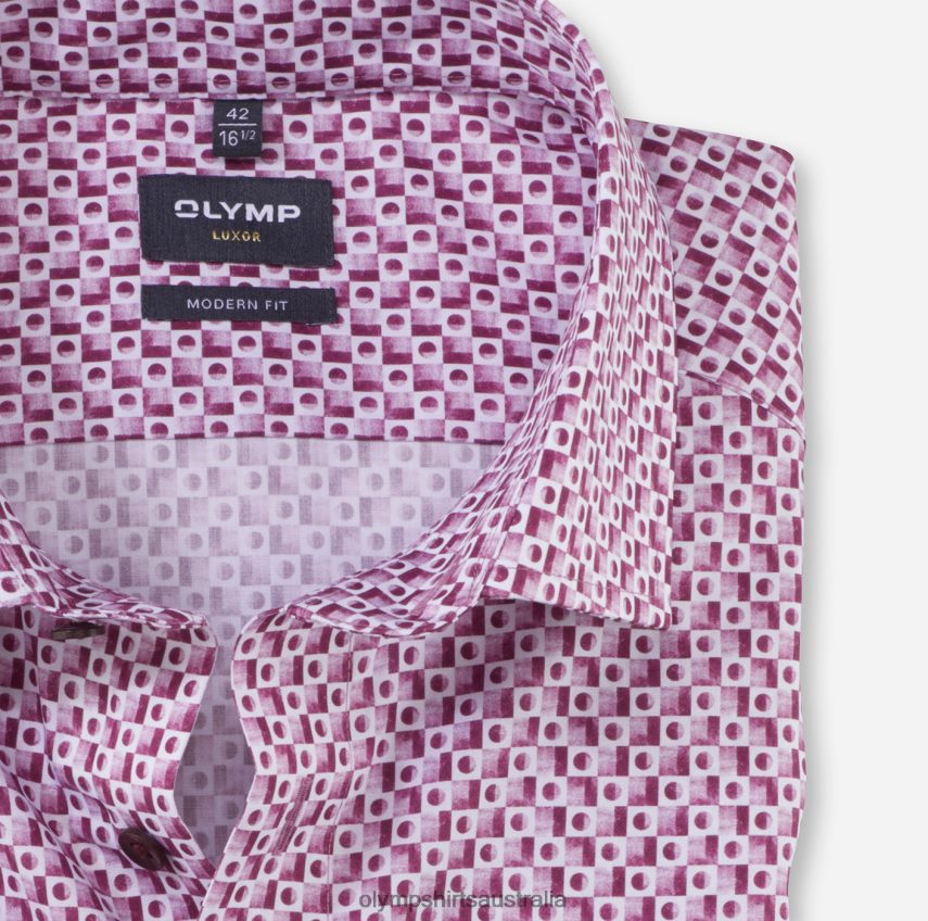 Clothing AU OLYMP Luxor Modern Fit, Business Shirt, Global Kent, Fuchsia T8882J1186
