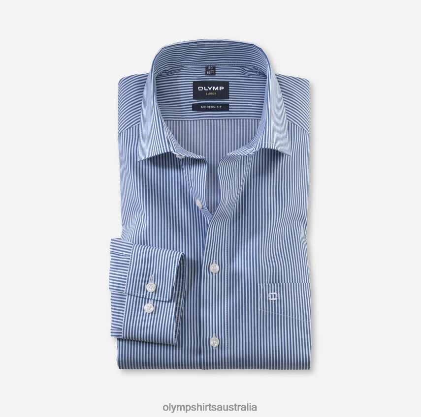Clothing AU OLYMP Luxor Modern Fit, Business Shirt, Global Kent, Marine T8882J1031