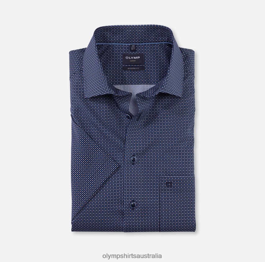 Clothing AU OLYMP Luxor Modern Fit, Business Shirt, Global Kent, Marine T8882J1112
