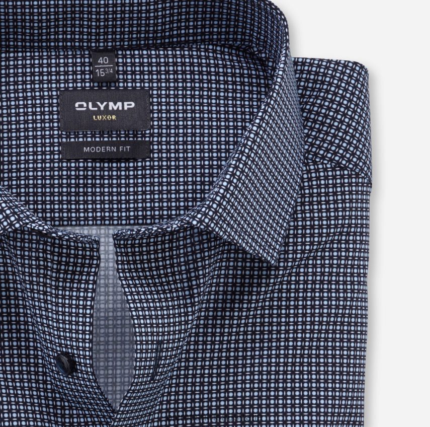 Clothing AU OLYMP Luxor Modern Fit, Business Shirt, Global Kent, Marine T8882J1157