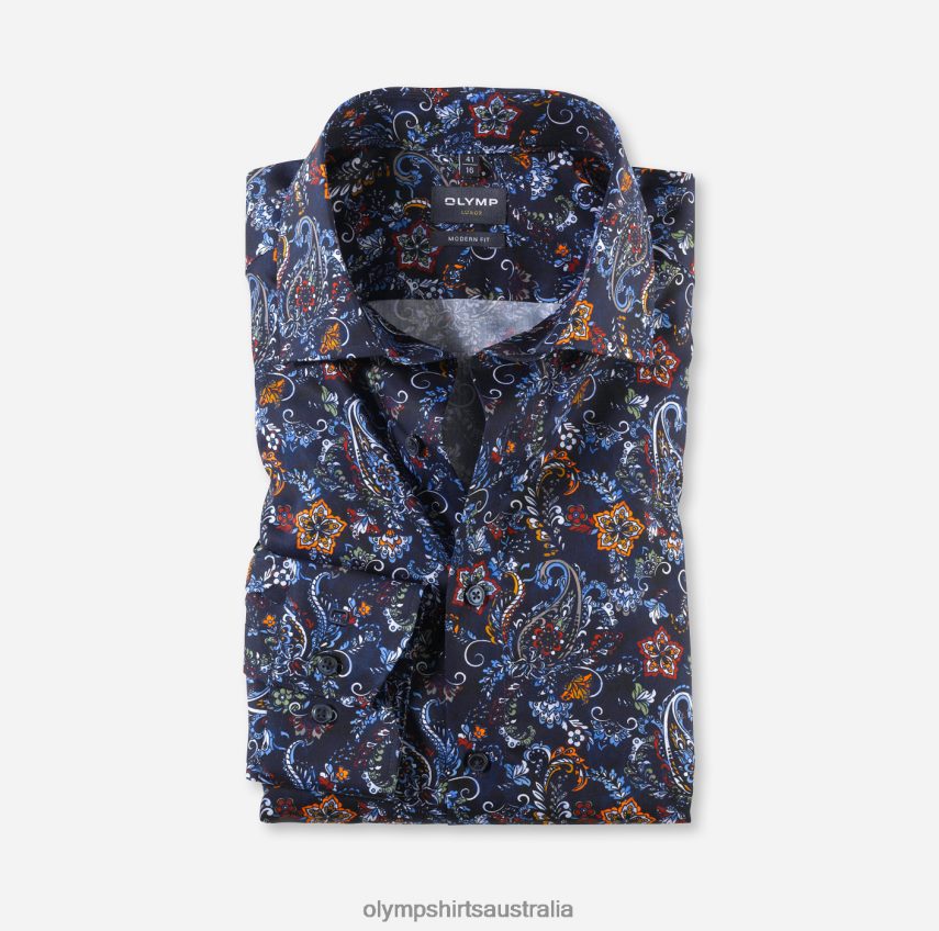 Clothing AU OLYMP Luxor Modern Fit, Business Shirt, Global Kent, Marine T8882J1214