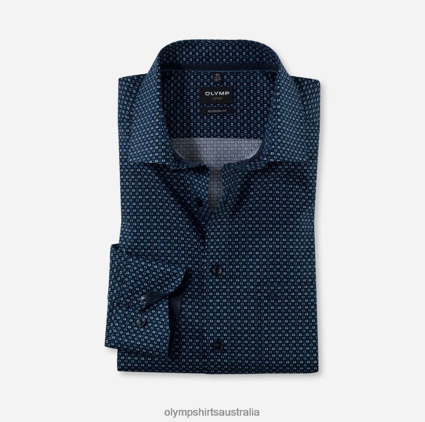 Clothing AU OLYMP Luxor Modern Fit, Business Shirt, Global Kent, Marine T8882J1276