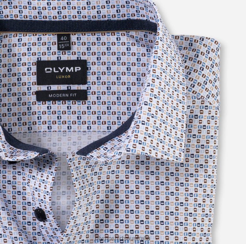 Clothing AU OLYMP Luxor Modern Fit, Business Shirt, Global Kent, Natural T8882J1162