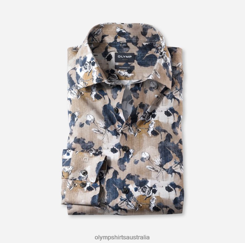 Clothing AU OLYMP Luxor Modern Fit, Business Shirt, Global Kent, Natural T8882J1195