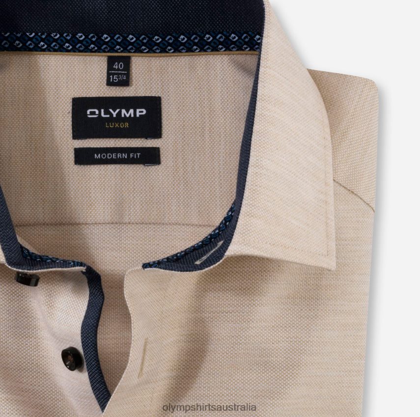 Clothing AU OLYMP Luxor Modern Fit, Business Shirt, Global Kent, Natural T8882J1264