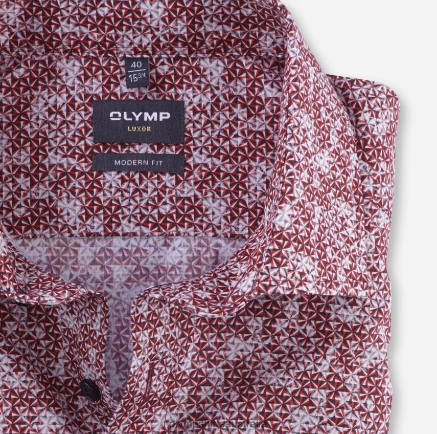 Clothing AU OLYMP Luxor Modern Fit, Business Shirt, Global Kent, Red T8882J1007