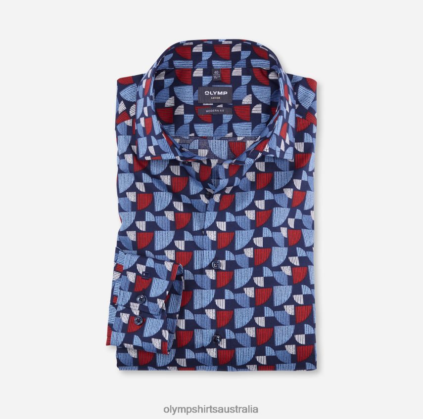 Clothing AU OLYMP Luxor Modern Fit, Business Shirt, Global Kent, Red T8882J1014