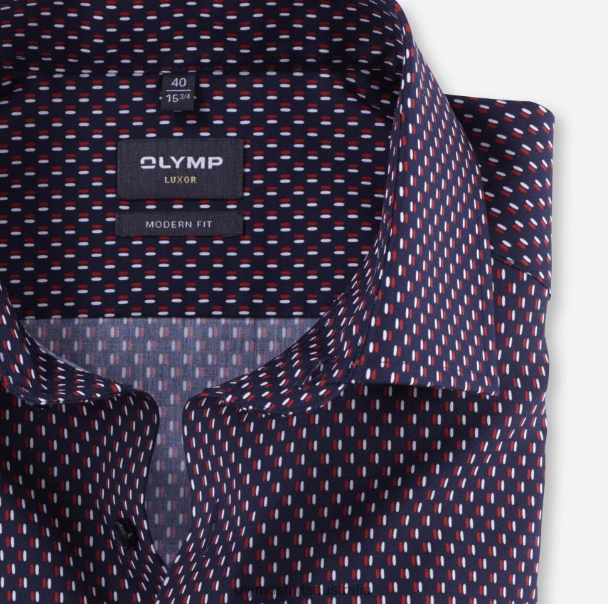 Clothing AU OLYMP Luxor Modern Fit, Business Shirt, Global Kent, Red T8882J1021