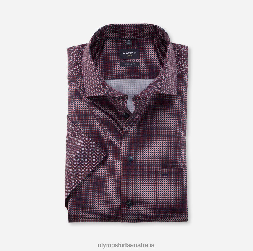 Clothing AU OLYMP Luxor Modern Fit, Business Shirt, Global Kent, Red T8882J1163