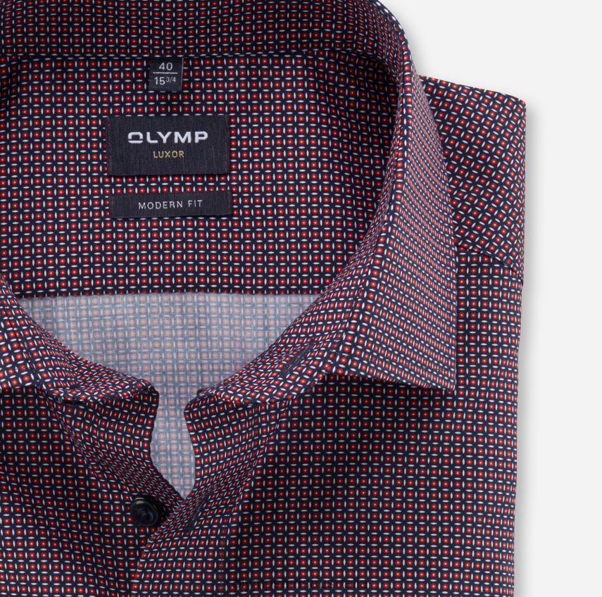 Clothing AU OLYMP Luxor Modern Fit, Business Shirt, Global Kent, Red T8882J1163