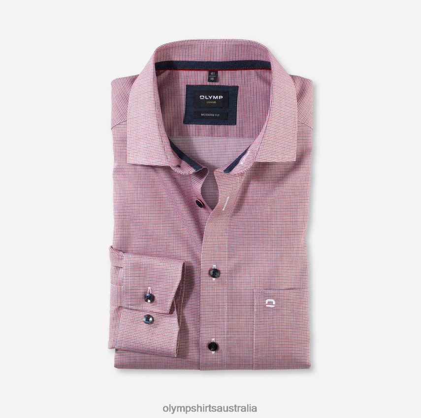 Clothing AU OLYMP Luxor Modern Fit, Business Shirt, Global Kent, Red T8882J1175